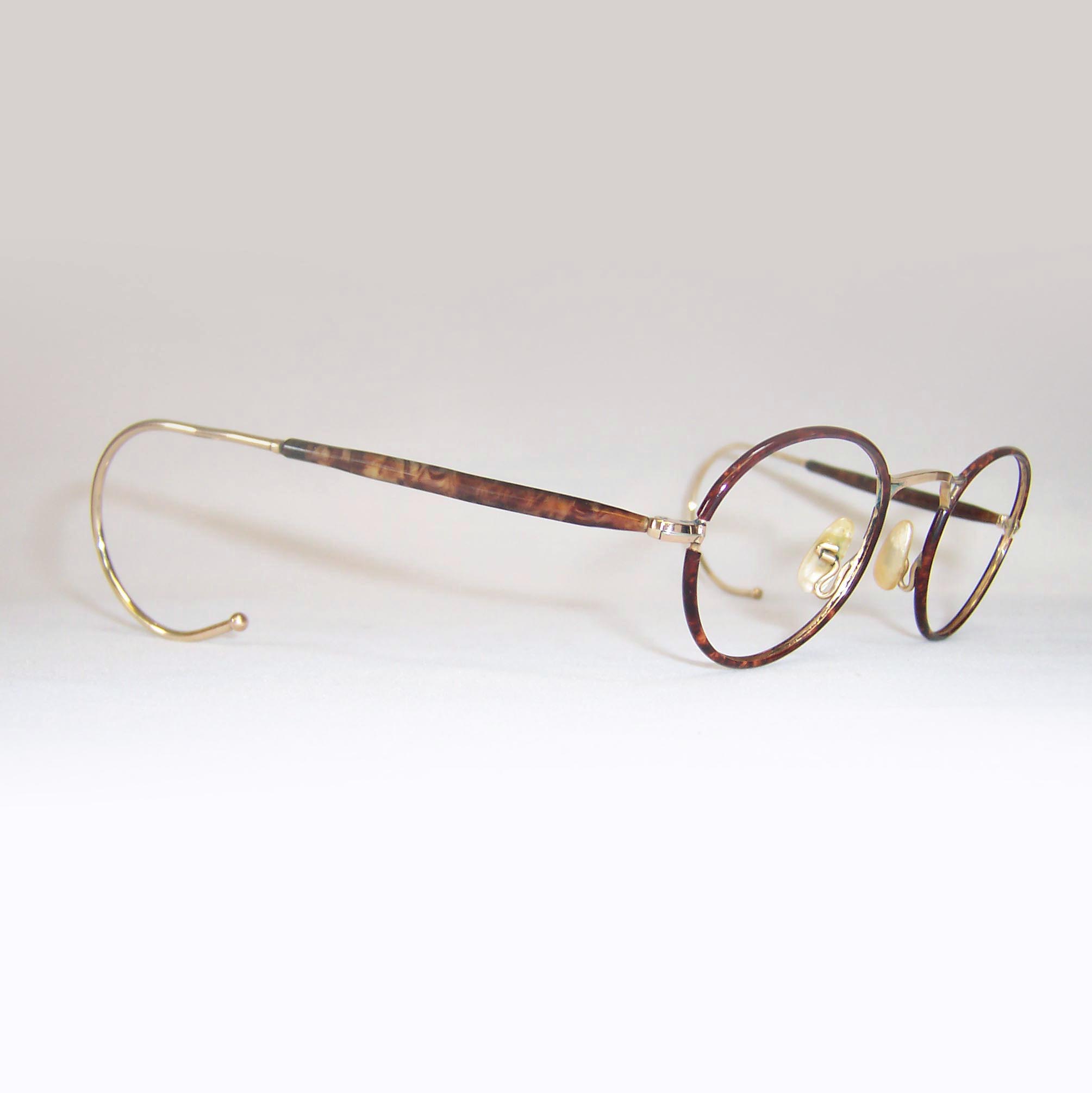 Classic Gold Filled And Cellulose Rimmed Panto Eye Spectacles Made In England By Algha Dead