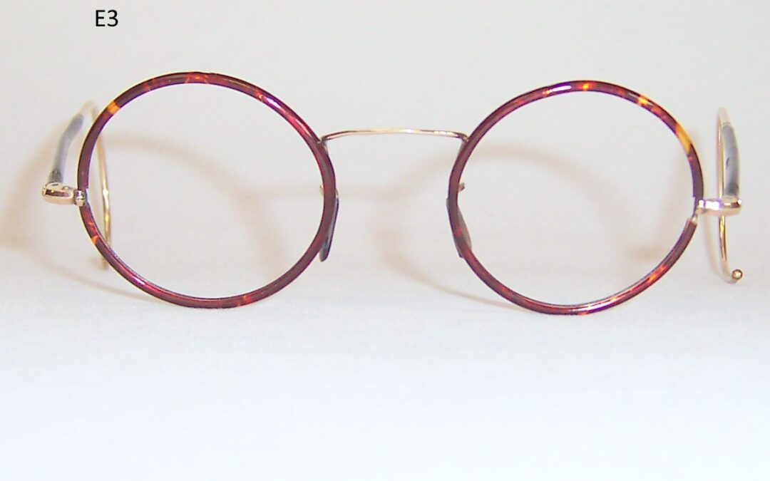 1920s gold filled and cellulose rimmed Deco round eye spectacles