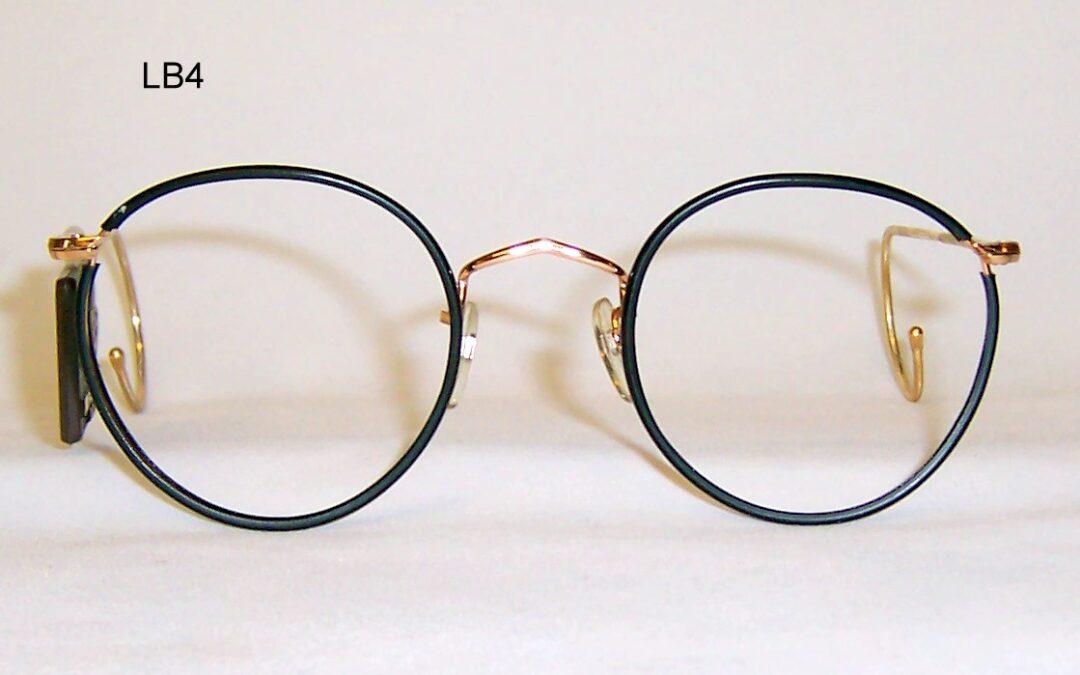 Classic 1970s gold/black Beaufort Windsor spectacles by Lesbro England