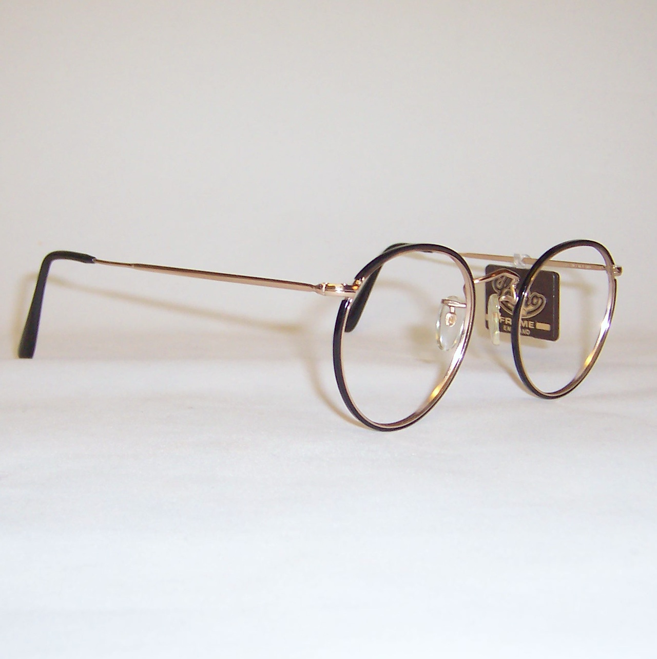 Classic 1970s gold/black Slim Rim Panto spectacles by Lesbro England ...