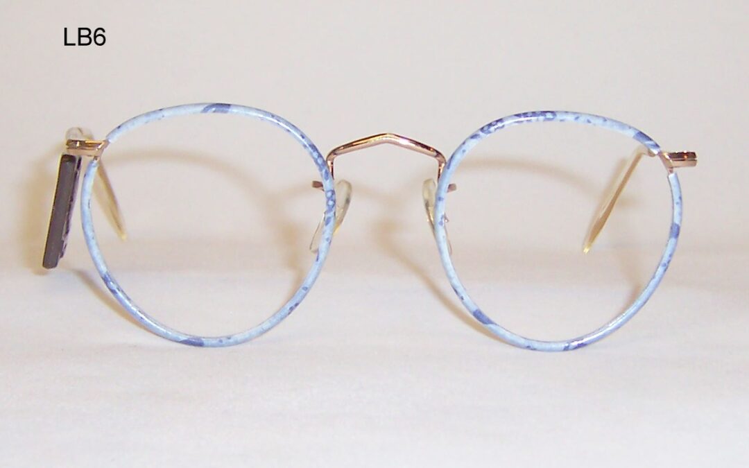 Classic 1970s gold/blue jeans Beaufort Windsor spectacles by Lesbro England