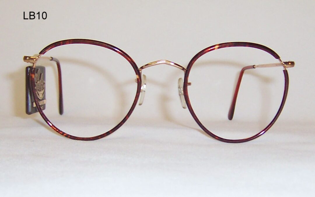 Classic 1970s gold/chestnut Beaufort Windsor spectacles by Lesbro England